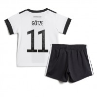 Nemecko Mario Gotze #11 Domáci Detský futbalový dres MS 2022 Krátky Rukáv (+ trenírky)